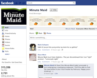 Minute Maid Orange Juice Facebook Page